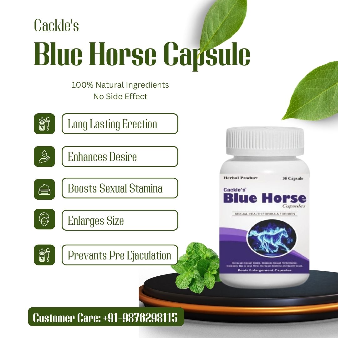 Blue Horse Herbal Capsule for Men, Pack of 30 Capsules