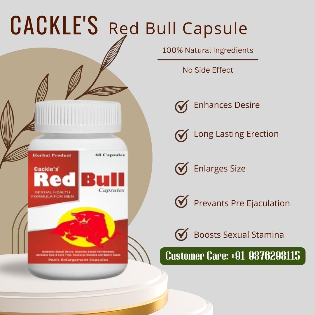 Red Bull Herbal Capsule for Men, Pack of 60 Capsules