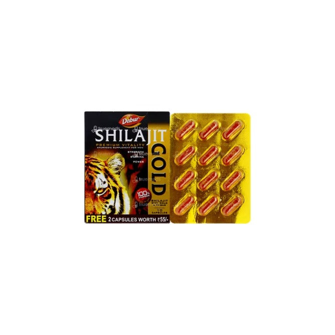 Dabur Shilajit Gold Capsule - Pack of 10 No.s (2 Capsules Free with the Pack)