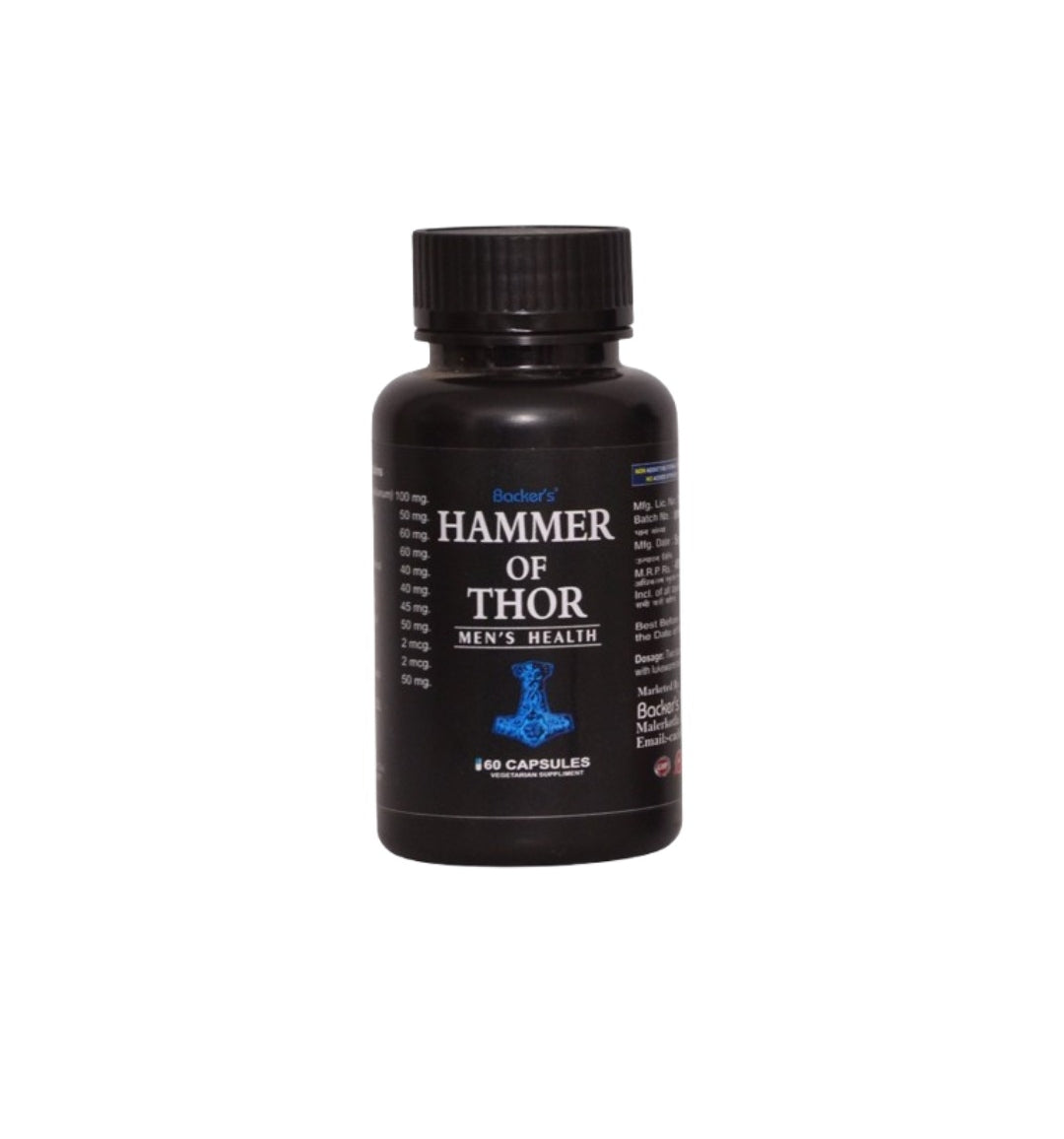 Backer's Hammer of Thor Herbal Capsule for Men, Pack of 60 Capsules