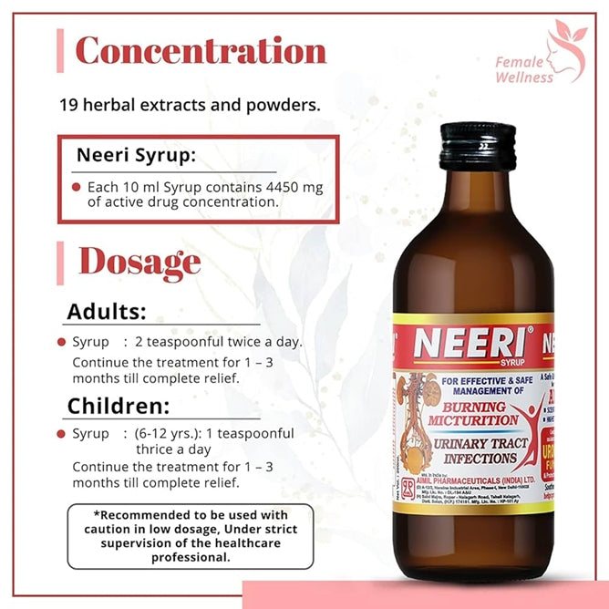 Aimil Neeri Ayurvedic Syrup | Urinary Tract Infections (UTIs) | Burning Micturition 200ml