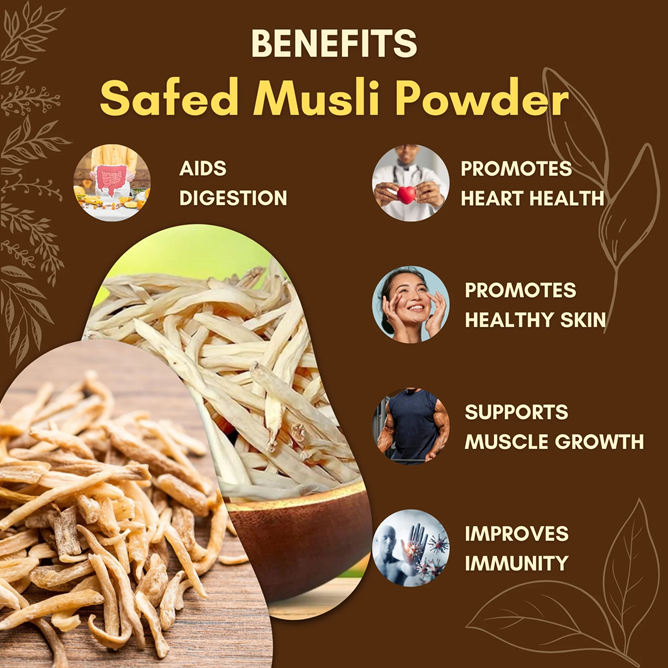 Pure Safed Musli Powder (Chlorophytum Borivilianum)