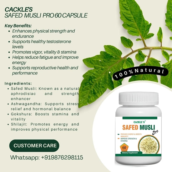 Safed Musli Pro Herbal Capsule for Men and Women, Pack of 60 Capsule