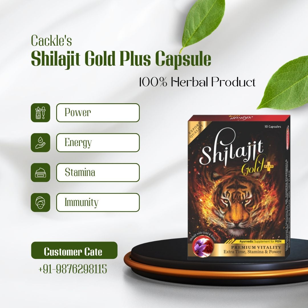 Shilajit Gold Herbal Capsule for Men and Women, Pack of 10 Capsule