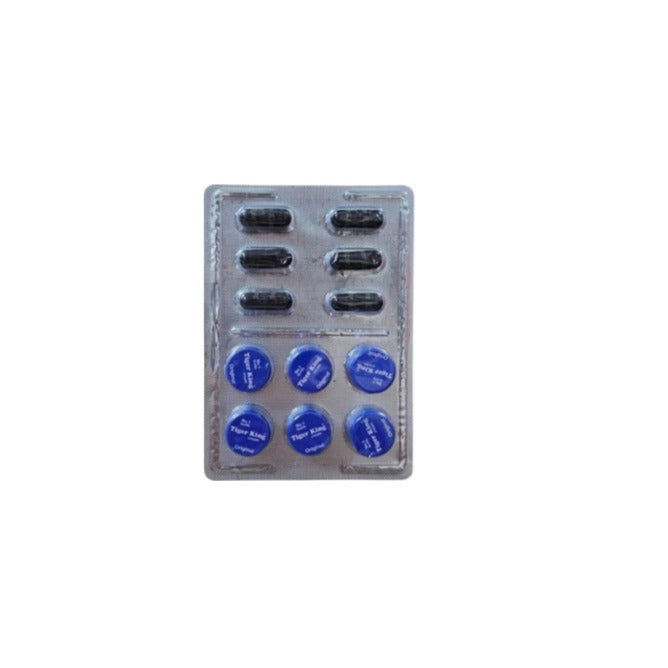Tiger King Dly Cream for Men, Strip of 6 Small Boxes Cream and 6 Capsule