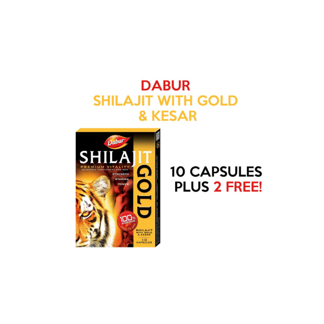 Dabur Shilajit Gold Capsule - Pack of 10 No.s (2 Capsules Free with the Pack)