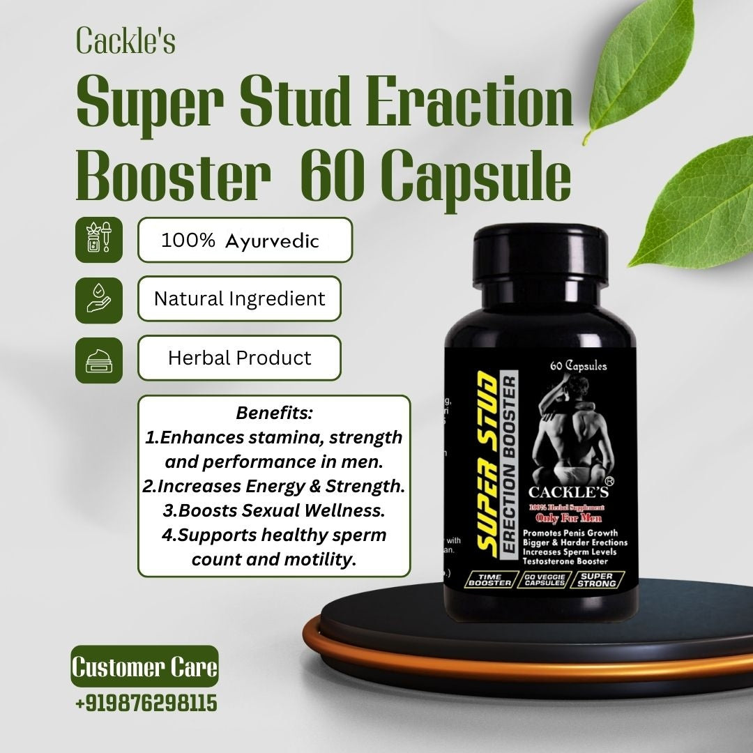 Super Stud Erection Booster Herbal Capsule for Men, Pack of 60 Capsules